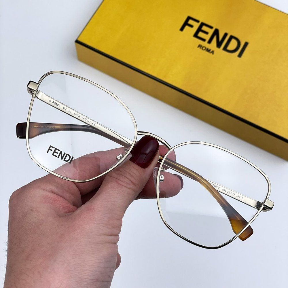 š„Fendi FE50007UĀ ā033 Eyeglasses Light Gold Butterfly Women - Picture 1 of 10